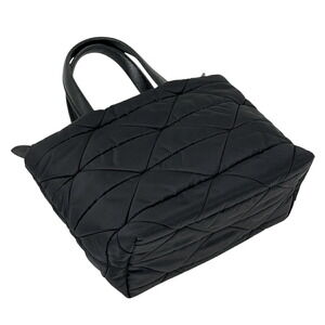 Prada Logo Black Bag Nero Tote Plate Shoulder